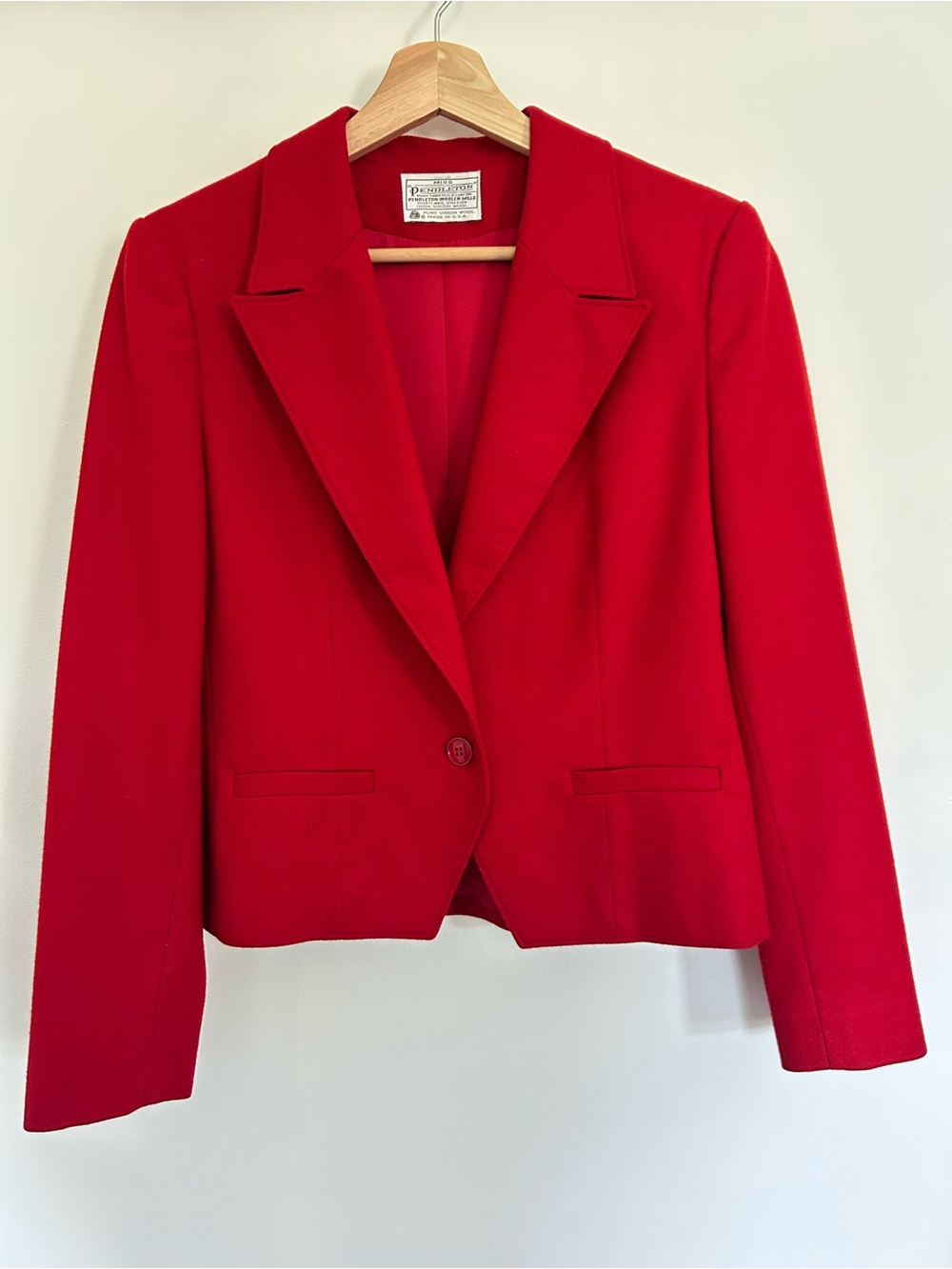 Vintage Pendleton Wool Red Tailored Women's Blazer